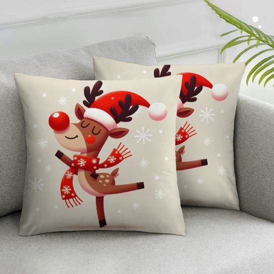 Ulloord Red Christmas Throw Pillow Covers Cute Christmas Pillow Covers Decorative Cushion Covers Suitable for Party Gifts Living Room Bedroom Sofa Bed Decoration