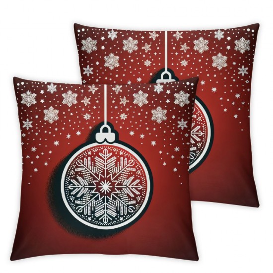 Ulloord Text Red Christmas Pillow Covers Christmas Modern Throw Pillow Covers Decorative Cushion Covers Suitable for Christmas Party Gifts Living Room Bedroom Sofa Bed