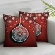 Ulloord Text Red Christmas Pillow Covers Christmas Modern Throw Pillow Covers Decorative Cushion Covers Suitable for Christmas Party Gifts Living Room Bedroom Sofa Bed