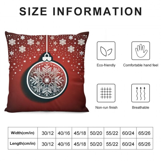 Ulloord Text Red Christmas Pillow Covers Christmas Modern Throw Pillow Covers Decorative Cushion Covers Suitable for Christmas Party Gifts Living Room Bedroom Sofa Bed