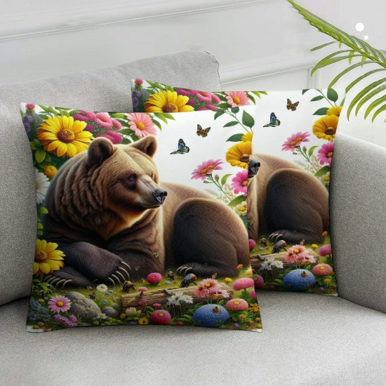 Ulloord Throw Pillow Covers Butterfly bee Animal Animal Country Square Decorations for Sofa Cover