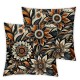 Ulloord Floral Throw Pillow Covers Leaf Orange Fruits Colorful Soft Velvet Fabric Living Room Bedroom Indoor Cushion Cover Square