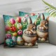 Ulloord Throw Pillow Covers Cute fairycore Oil Painting Colorful Velvet Cozy Fabric Washable Living Room Bedroom Dorm Couch Home Decor Cushion Cover