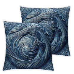 Ulloord Throw Pillow Cases Thread Stitching Edges Solid Dyed Soft Cushion Covers for Couch Sofa Home Farmhouse Decoration Smoke Blue