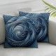 Ulloord Throw Pillow Cases Thread Stitching Edges Solid Dyed Soft Cushion Covers for Couch Sofa Home Farmhouse Decoration Smoke Blue