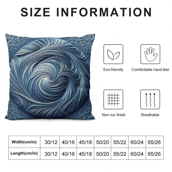 Ulloord Throw Pillow Cases Thread Stitching Edges Solid Dyed Soft Cushion Covers for Couch Sofa Home Farmhouse Decoration Smoke Blue