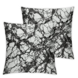 Ulloord Romantic White Silver Gray Carra Marble Stone Abstract Hidden Zipper Home Sofa Decorative Throw Pillow Cover Cushion Case Square Design Polyester Printed Pillowcase