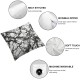 Ulloord Romantic White Silver Gray Carra Marble Stone Abstract Hidden Zipper Home Sofa Decorative Throw Pillow Cover Cushion Case Square Design Polyester Printed Pillowcase