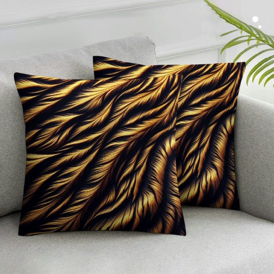 Ulloord Brown Zebra Skin Hidden Zipper Home Decorative Throw Pillow Cover Cushion Case Design Printed Pillowcase