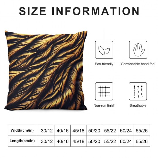 Ulloord Brown Zebra Skin Hidden Zipper Home Decorative Throw Pillow Cover Cushion Case Design Printed Pillowcase