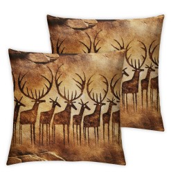 Ulloord Pretty Canyons Petroglyphs Hidden Zipper Home Sofa Decorative Throw Pillow Cover Cushion Case Square Two Sides Design Printed Pillowcase