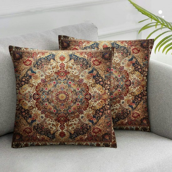 Ulloord Cute Tapestry Brown Hues Hidden Zipper Home Sofa Decorative Throw Pillow Cover Cushion Case Square Two Sides Design Printed Pillowcase