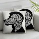 Ulloord Chocolate Labrador Faux Linen Style Romantic Hidden Zipper Home Sofa Decorative Throw Pillow Cover Cushion Case Square Two Sides Design Printed Pillowcase