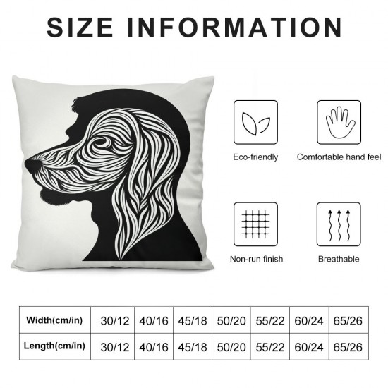 Ulloord Chocolate Labrador Faux Linen Style Romantic Hidden Zipper Home Sofa Decorative Throw Pillow Cover Cushion Case Square Two Sides Design Printed Pillowcase