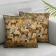 Ulloord Throw Pillow Cover Square Double Print Petroglyphs Cushion Case Office Sofa Hidden Zipper Polyester Pillowcase