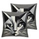 Ulloord Romantic Cat Hidden Zipper Home Sofa Decorative Throw Pillow Cover Cushion Case Square Design Printed Pillowcase