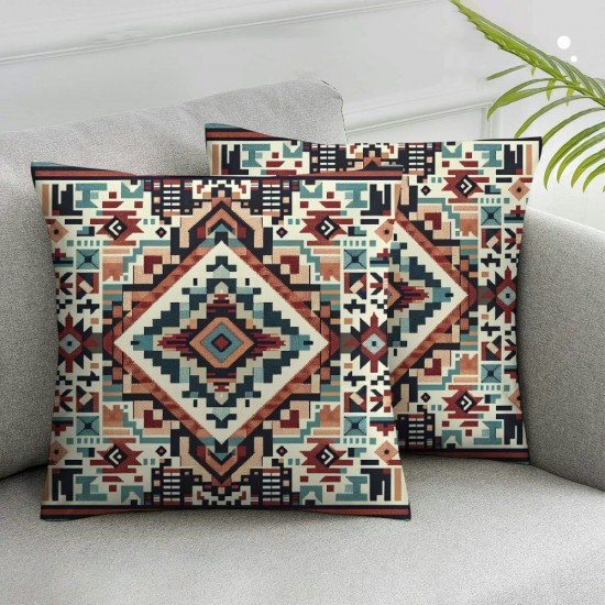 Ulloord Square Fabric Print Brown Hue Hidden Zipper Home Sofa Decorative Throw Pillow Cover Cushion Case Design Printed Pillowcase