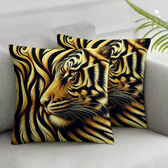 Ulloord Brown Zebra Skin Hidden Zipper Home Decorative Throw Pillow Cover Cushion Case Design Printed Pillowcase