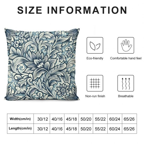 Ulloord Romantic Hidden Zipper Home Sofa Decorative Throw Pillow Cover Cushion Case Square Design Pillowcase