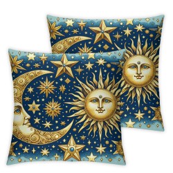 Ulloord Romantic Square Stars Hidden Zipper Home Sofa Decorative Throw Pillow Cover Cushion Case Design Pillowcase