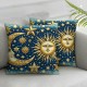 Ulloord Romantic Square Stars Hidden Zipper Home Sofa Decorative Throw Pillow Cover Cushion Case Design Pillowcase