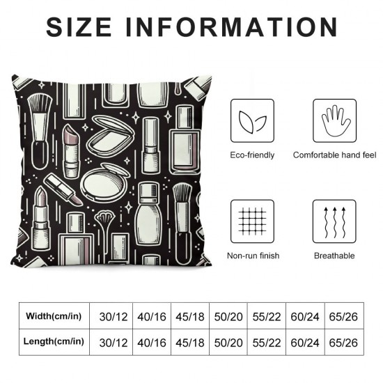 Ulloord Throw Pillow Cover Square Make Pattern Cushion Home Sofa Decor Hidden Zipper Polyester Pillowcase