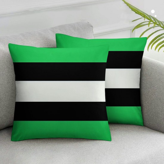 Ulloord Lime Green Gray Black and White Modern Hidden Zipper Home Sofa Decorative Throw Pillow Cover Cushion Case European Square Design Printed Pillowcase