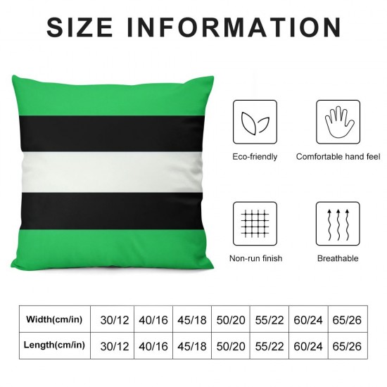 Ulloord Lime Green Gray Black and White Modern Hidden Zipper Home Sofa Decorative Throw Pillow Cover Cushion Case European Square Design Printed Pillowcase