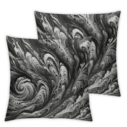 Ulloord Romantic White Silver Gray Carra Marble Stone Abstract Hidden Zipper Home Sofa Decorative Throw Pillow Cover Case Square Design Polyester Printed Pillowcase