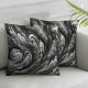 Ulloord Romantic White Silver Gray Carra Marble Stone Abstract Hidden Zipper Home Sofa Decorative Throw Pillow Cover Case Square Design Polyester Printed Pillowcase