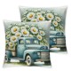 Ulloord Spring Daisy Pillow Covers Blue Gray Summer Floral Truck Throw Pillow Case  Decorative Cushion Cover for Office Home Sofa Couch Supplies,