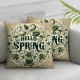 Ulloord  Spring Pillow Covers  Spring Green Leaves Throw Pillowcase Modern Home Sofa Bedroom Living Room Holiday Cushion Case Decorations