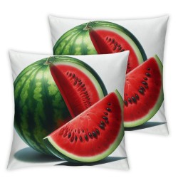 Ulloord  Summer Throw Pillow Covers Summer Watermelon Gnome Truck Pillow Case White Black Stripes Cushion Case for Home Indoor Outdoor Sofa Couch Office Decoration,