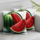 Ulloord  Summer Throw Pillow Covers Summer Watermelon Gnome Truck Pillow Case White Black Stripes Cushion Case for Home Indoor Outdoor Sofa Couch Office Decoration,