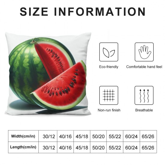 Ulloord  Summer Throw Pillow Covers Summer Watermelon Gnome Truck Pillow Case White Black Stripes Cushion Case for Home Indoor Outdoor Sofa Couch Office Decoration,