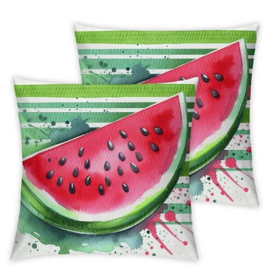 Ulloord  Summer Throw Pillow Covers Watercolor Watermelon Pillow Case  Inch Fruit Sweet Home Cushion Case for Home Indoor Outdoor Sofa Couch Office Decoration,