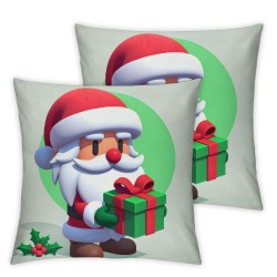 Ulloord Christmas Pillow Covers Christmas Throw Pillow Case Decorative Red Green Merry Christmas Cushion Cover for Home Couch Sofa Farmhouse Decor,