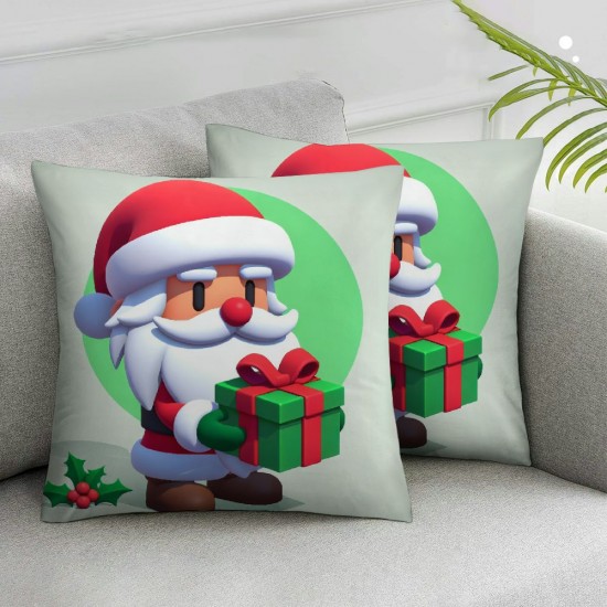 Ulloord Christmas Pillow Covers Christmas Throw Pillow Case Decorative Red Green Merry Christmas Cushion Cover for Home Couch Sofa Farmhouse Decor,