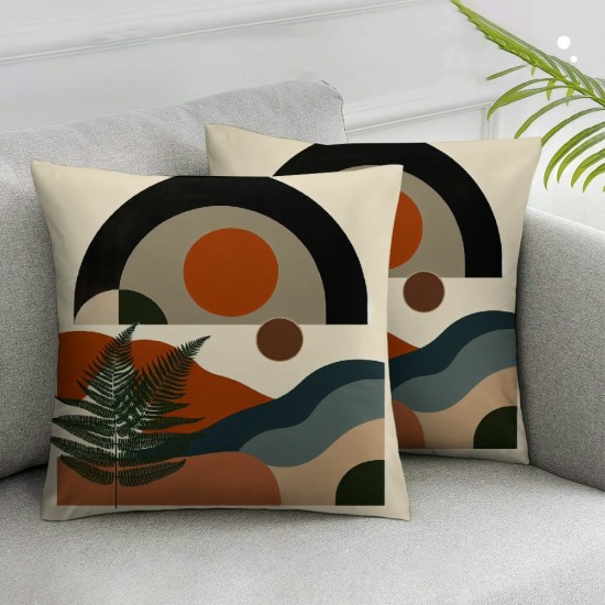 Ulloord Abstract Line Pillow Covers Throw Pillow Case Vintage Nature Landscape Modern Cushion Cover for Home Sofa Couch Decor Supplies,