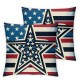 Ulloord Happy Pillow Covers American Flag Stars Stripes Cushion Case Cushion Cover for Home Office Sofa Couch Decoration Supplies,