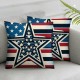 Ulloord Happy Pillow Covers American Flag Stars Stripes Cushion Case Cushion Cover for Home Office Sofa Couch Decoration Supplies,