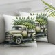 Ulloord  Farmhouse Eucalyptus Leaves Decorative Pillow Cover Summer Truck Throw Pillow Case Buffalo Plaids Home Sweet Home Cushion Cover for Home Office Sofa Couch Decoration,