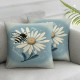 Ulloord Daisy Flower Throw Pillow Covers Blue White Pillow Case Summer Spring Bee Cushion Case for Home Indoor Outdoor Sofa Couch Office,