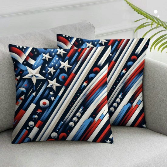 Ulloord Pillow Covers American Flag Throw Pillow Case Stars Stripes Cushion Cover for Home Office Sofa Couch Decor,