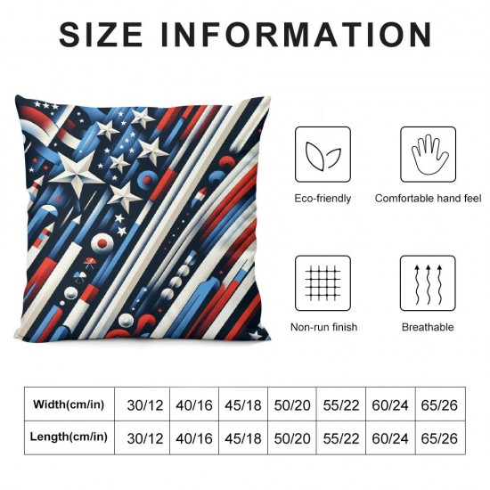 Ulloord Pillow Covers American Flag Throw Pillow Case Stars Stripes Cushion Cover for Home Office Sofa Couch Decor,