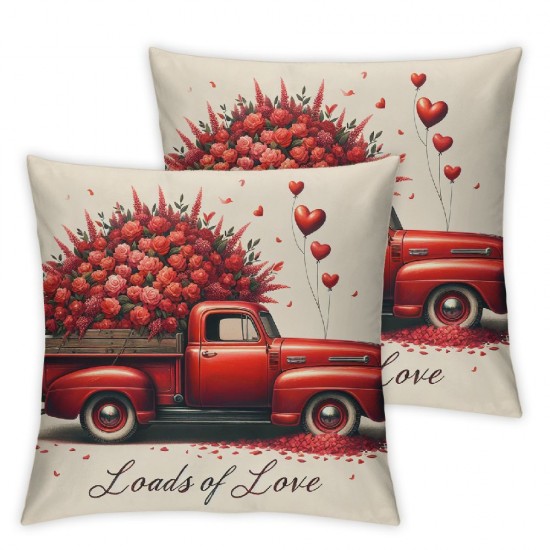 Ulloord Valentine's Day Pillow Covers Bicycle Throw Pillow Case All You Need is Love Cushion Cover for Home Couch Sofa Wedding Anniversary Decoration,