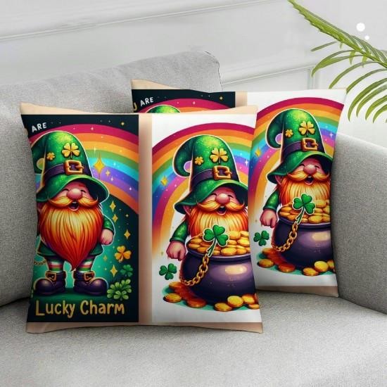 Ulloord AnyDesign Happy St Patrick's Day Pillow Covers Throw Pillow Case Cushion Cover for Farmhouse Home Office Room Couch Sofa