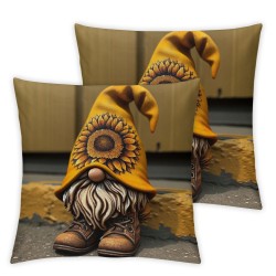 Ulloord Summer Pillow Covers Sunflower Throw Pillow Case Yellow Stripes Decorative Cushion Cover for Home Office Sofa Couch Bed Outdoor Seasonal Supplies,