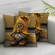 Ulloord Summer Pillow Covers Sunflower Throw Pillow Case Yellow Stripes Decorative Cushion Cover for Home Office Sofa Couch Bed Outdoor Seasonal Supplies,