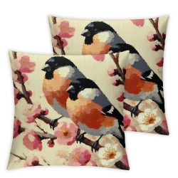 Ulloord  Spring Pillow Covers  Floral Bird Throw Pillowcase Modern Home Sofa Bedroom Living Room Holiday Cushion Case Home Decorations